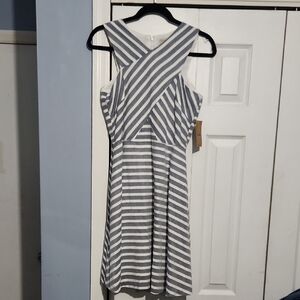 Cremieux Textured Striped Sleeveless Dress